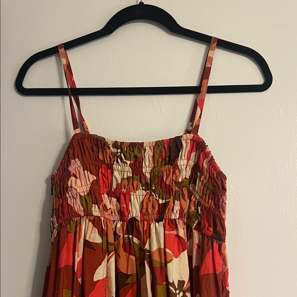 a new day Floral Midi Dress - Red and Pink